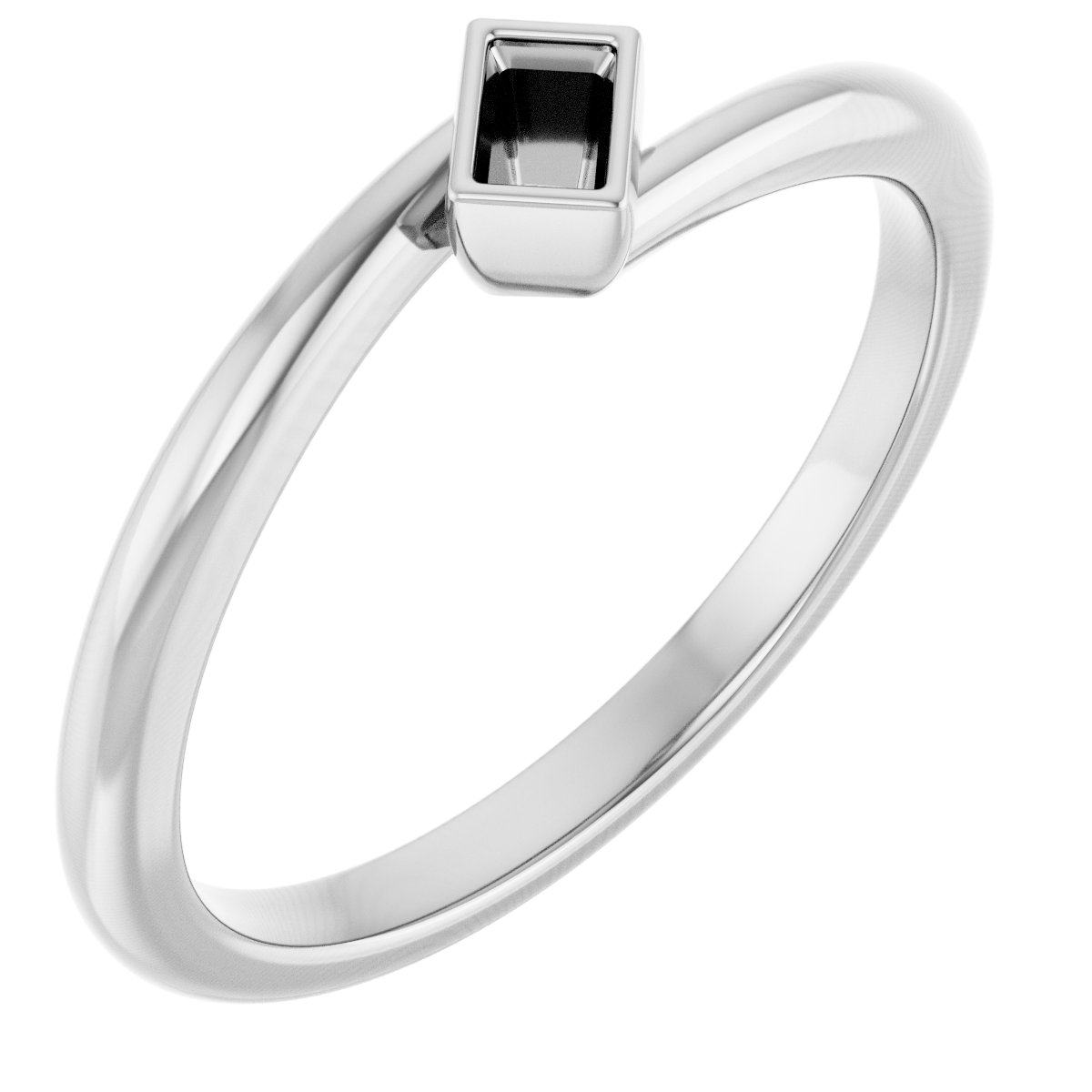 Bezel-Set Solitaire Bypass Ring