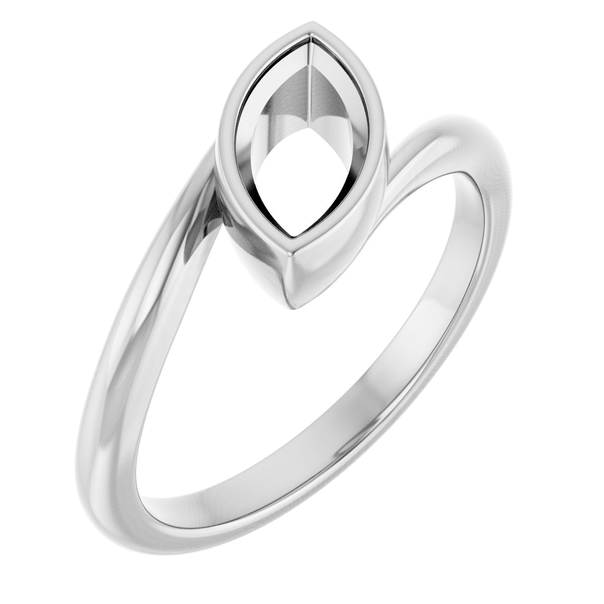 Bezel-Set Solitaire Bypass Ring