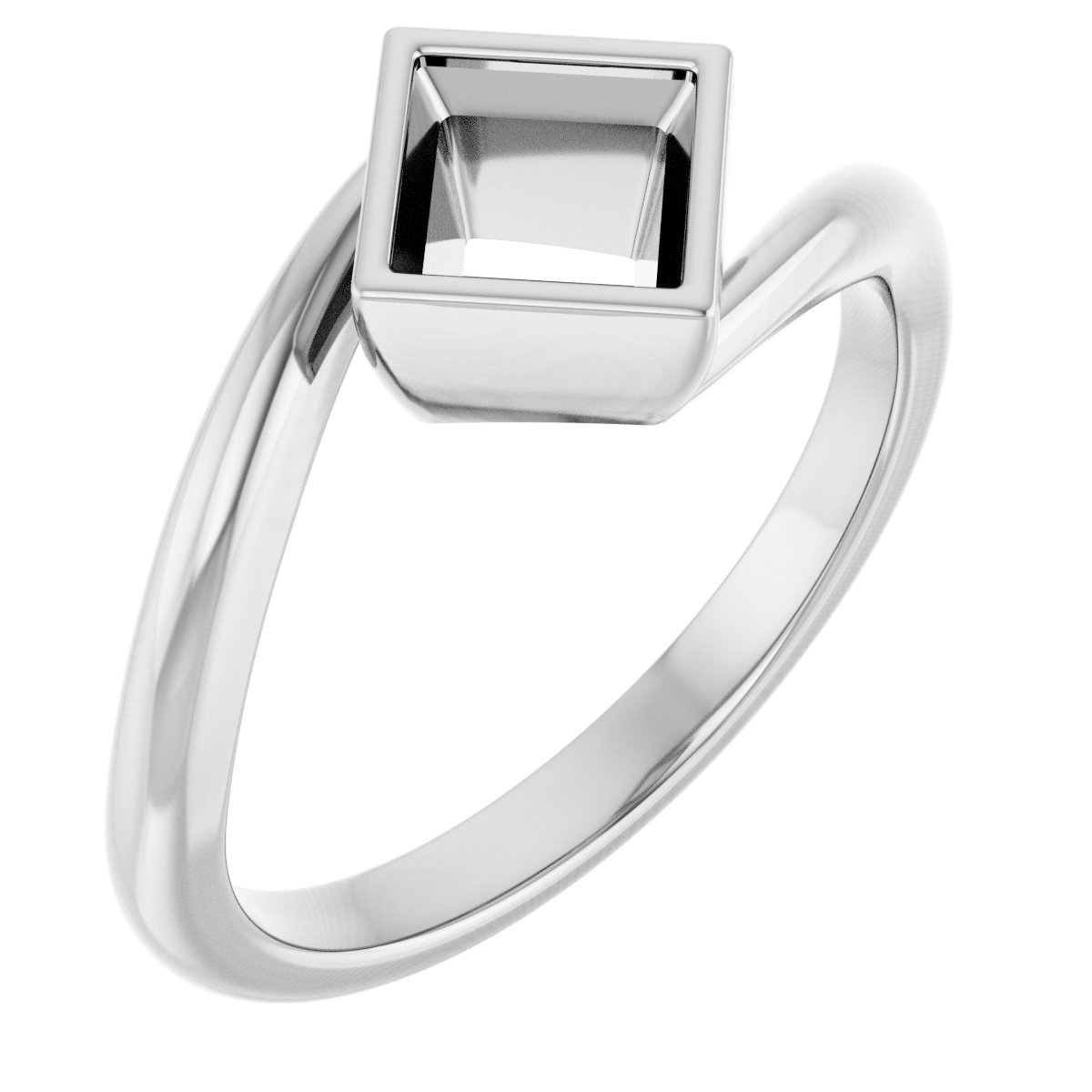 Bezel-Set Solitaire Bypass Ring