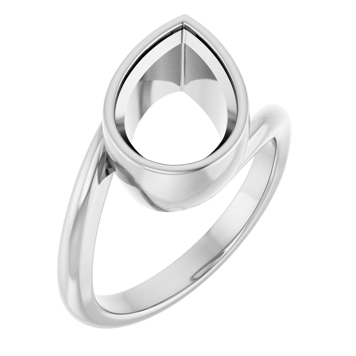 Bezel-Set Solitaire Bypass Ring