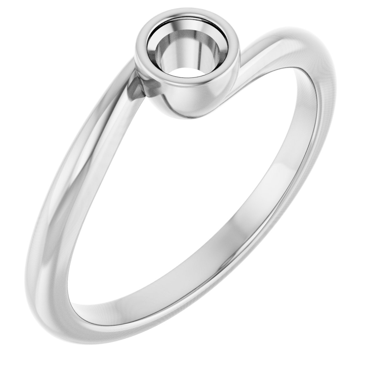 Bezel-Set Solitaire Bypass Ring