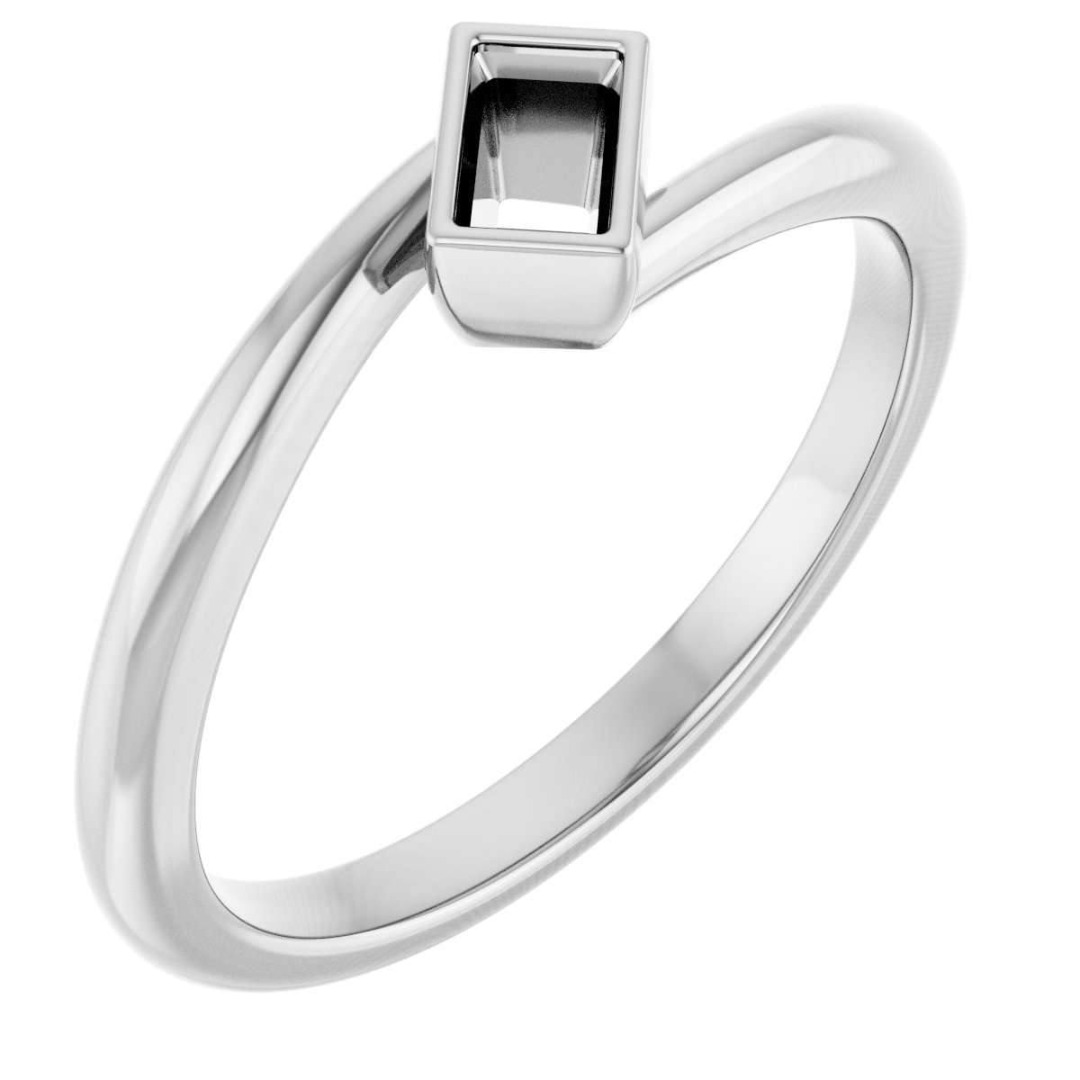 Bezel-Set Solitaire Bypass Ring