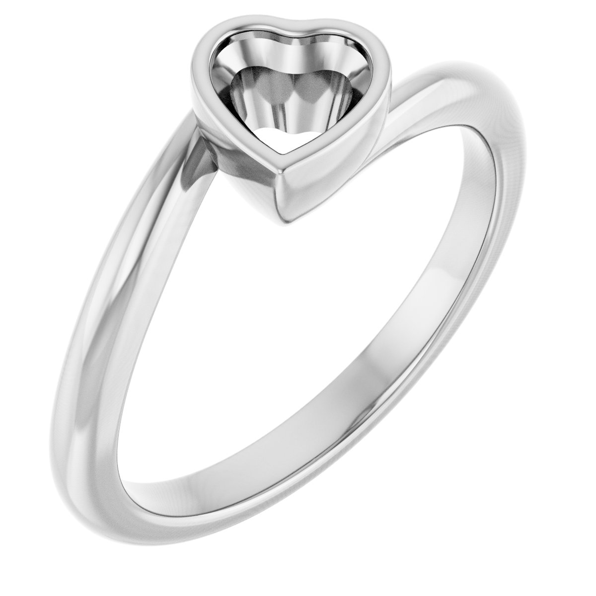 Bezel-Set Solitaire Bypass Ring