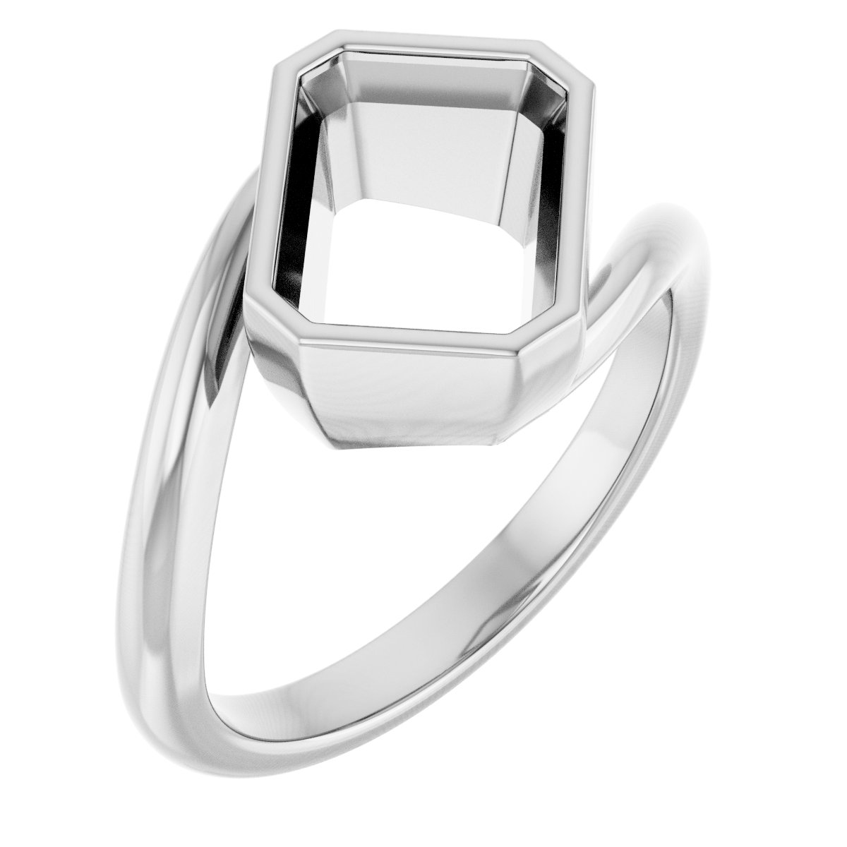 Bezel-Set Solitaire Bypass Ring