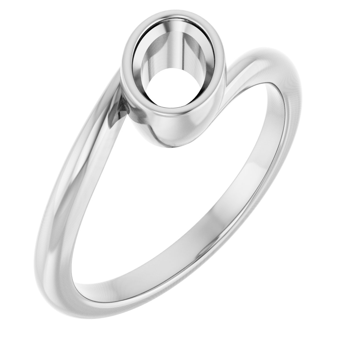 Bezel-Set Solitaire Bypass Ring