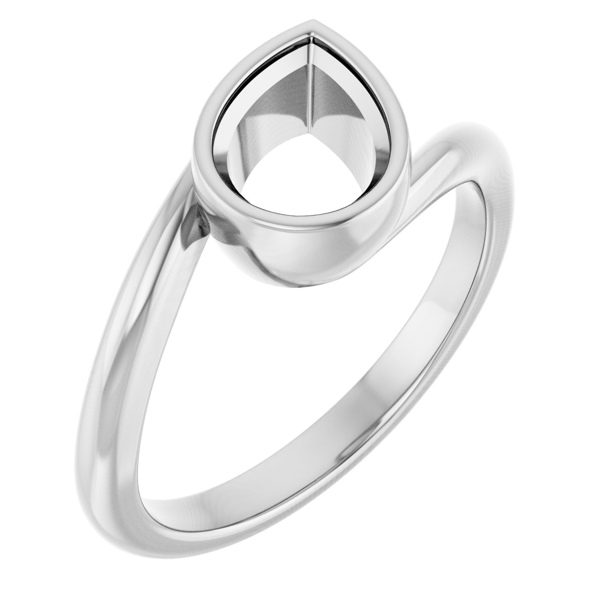 Bezel-Set Solitaire Bypass Ring
