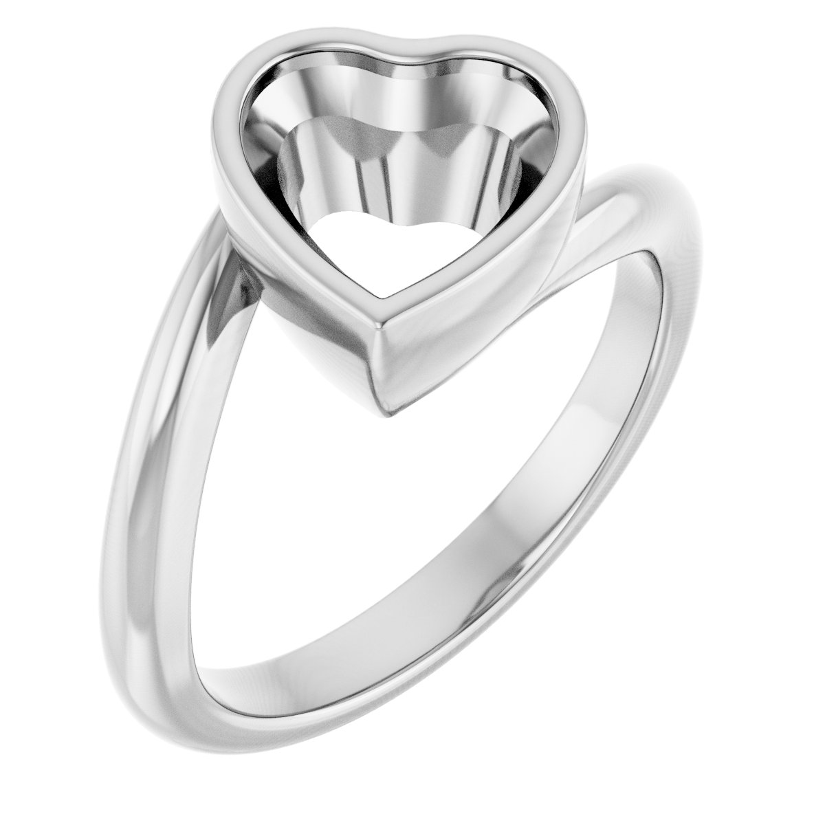 Bezel-Set Solitaire Bypass Ring