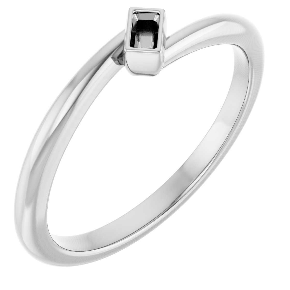Bezel-Set Solitaire Bypass Ring