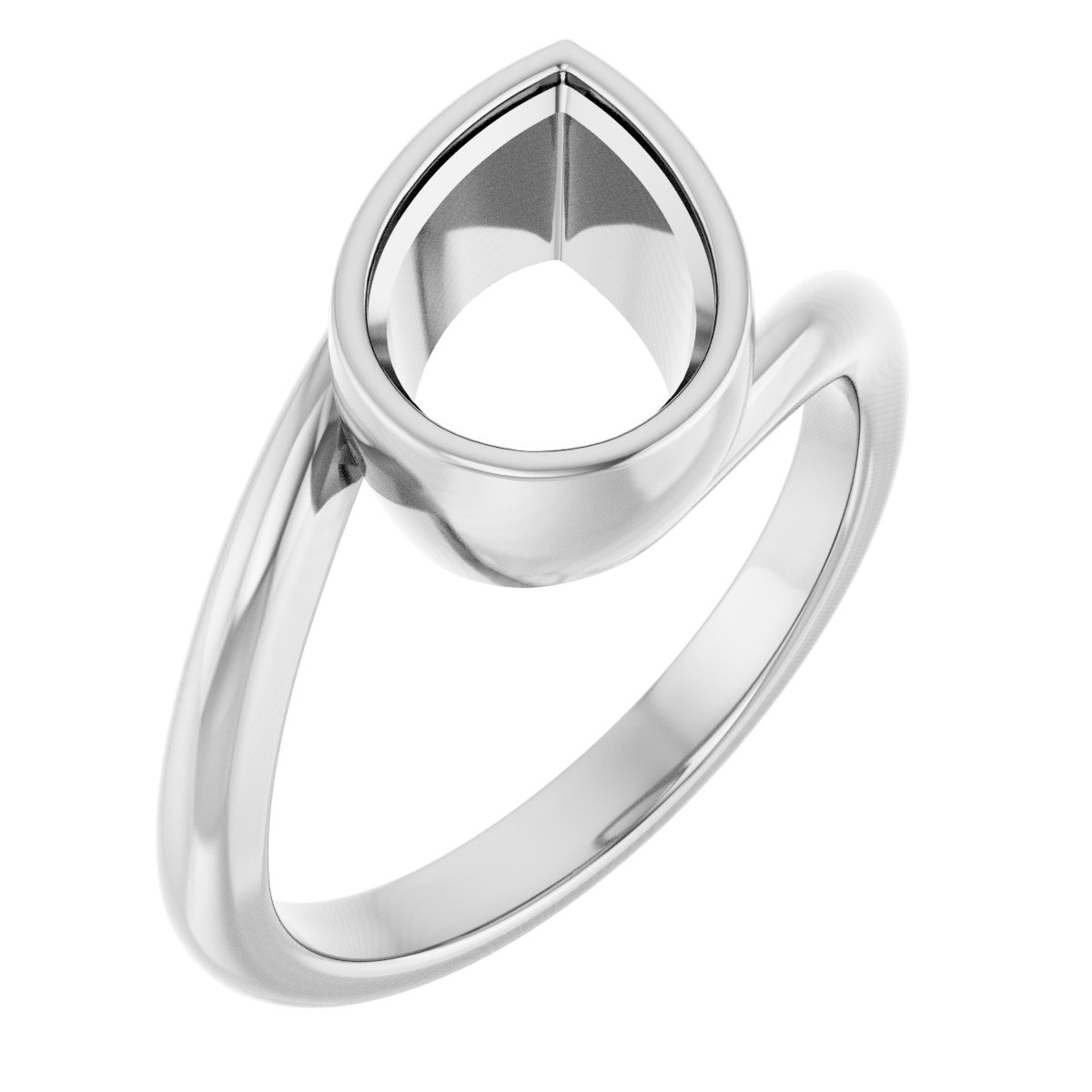 Bezel-Set Solitaire Bypass Ring