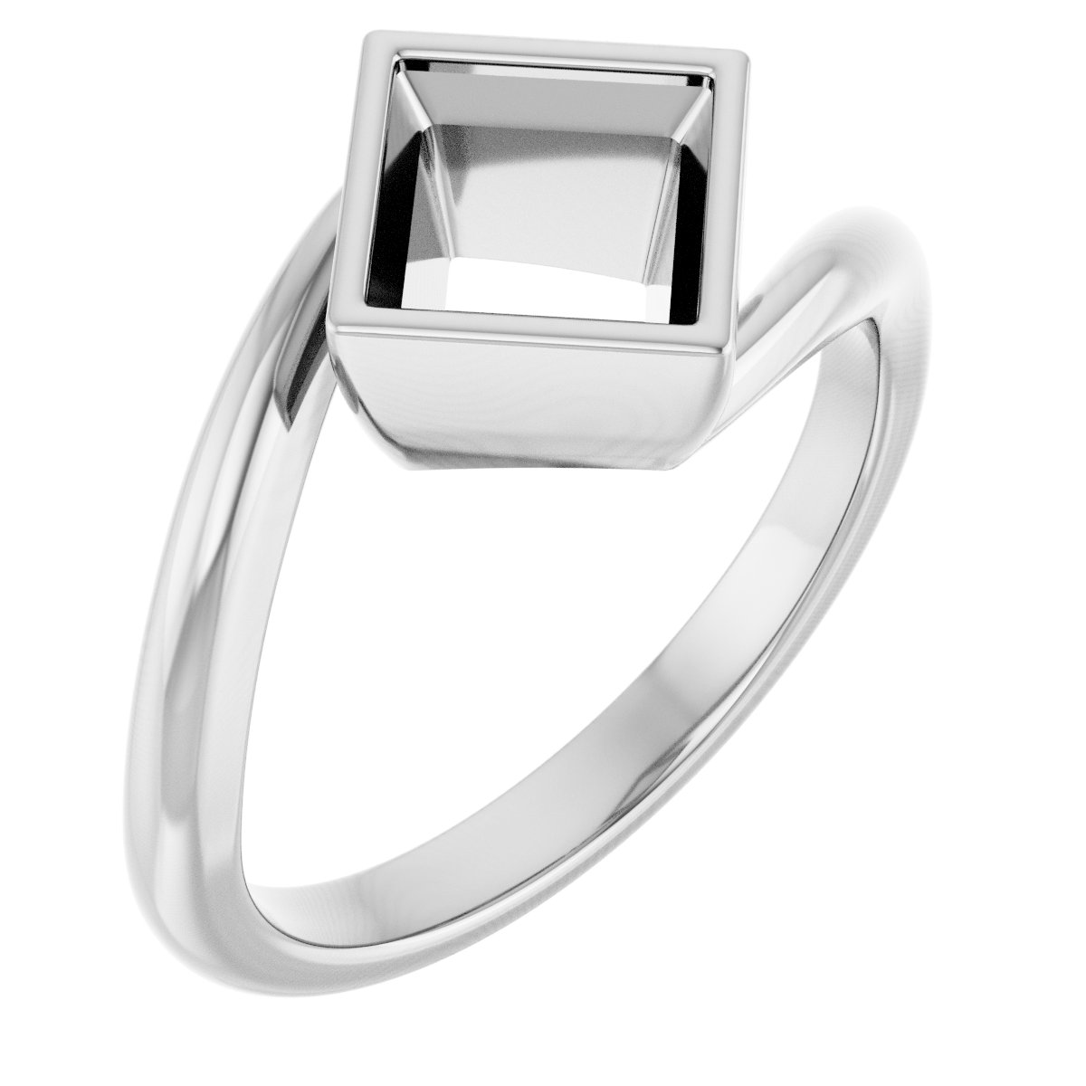 Bezel-Set Solitaire Bypass Ring