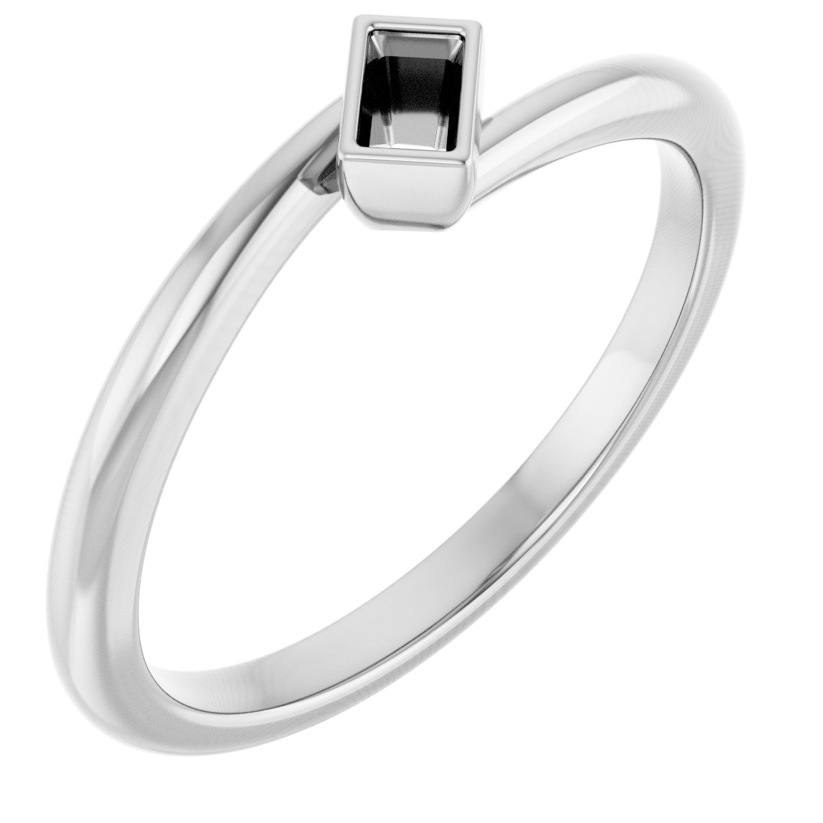 Bezel-Set Solitaire Bypass Ring
