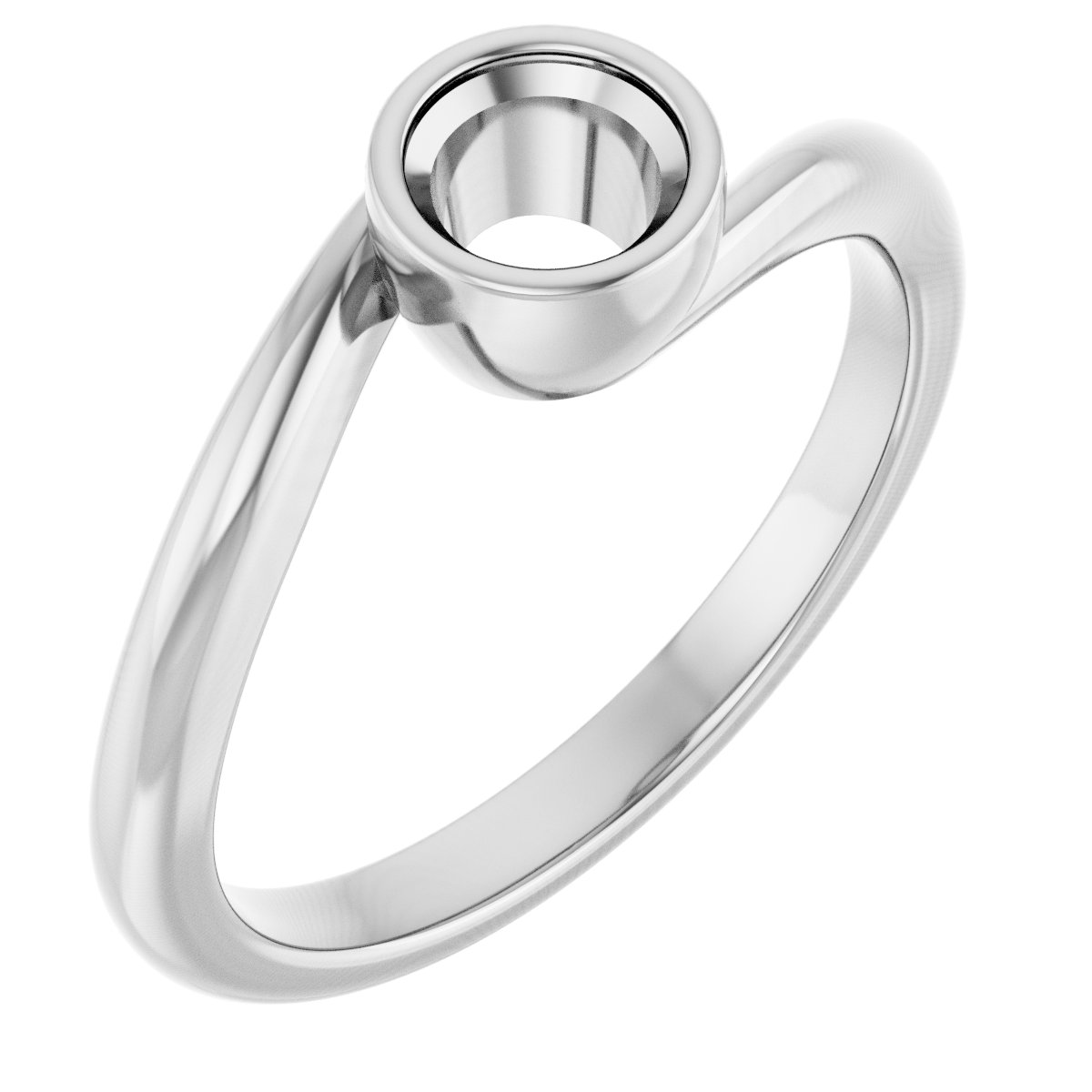 Bezel-Set Solitaire Bypass Ring