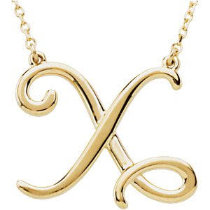 14K Yellow Script Initial X 16