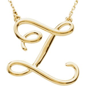 14K Yellow Script Initial Z 16