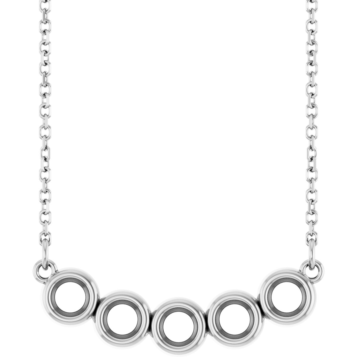 Five-Stone Bezel-Set Necklace or Center