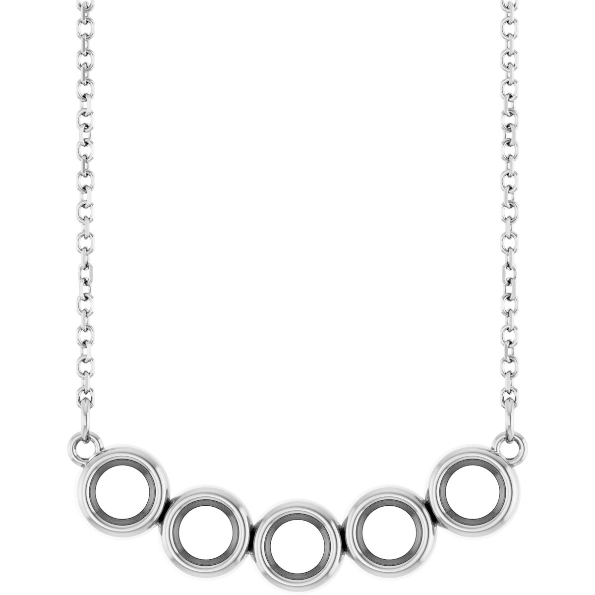 Five-Stone Bezel-Set Necklace or Center