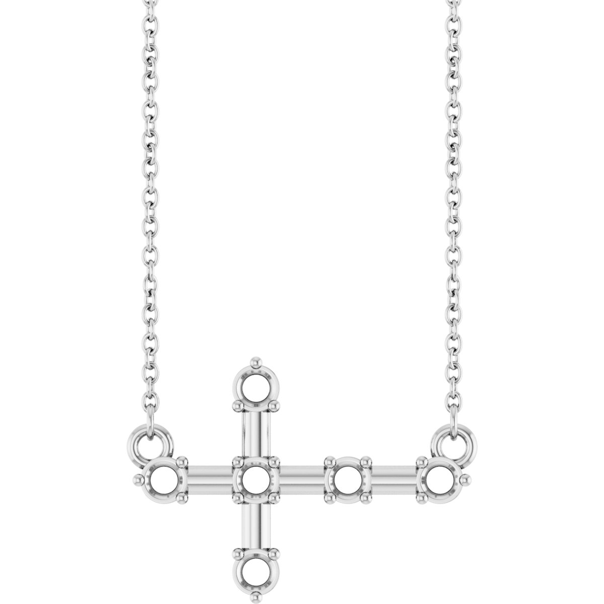 Accented Sideways Cross Necklace or Center