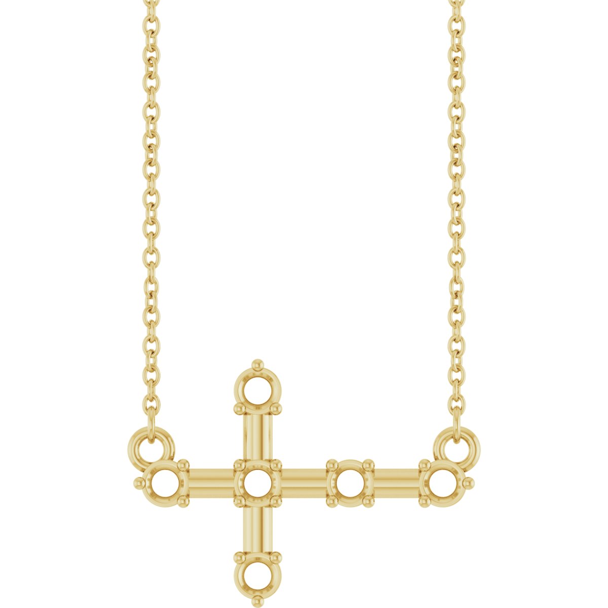 Accented Sideways Cross Necklace or Center