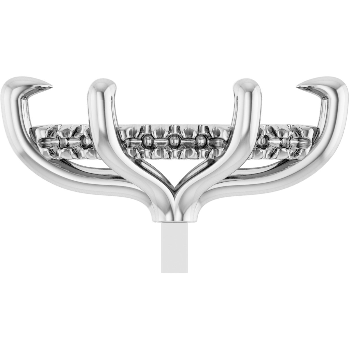 4-Prong Pre-Notched Claw Hidden Halo-Style Peg Setting