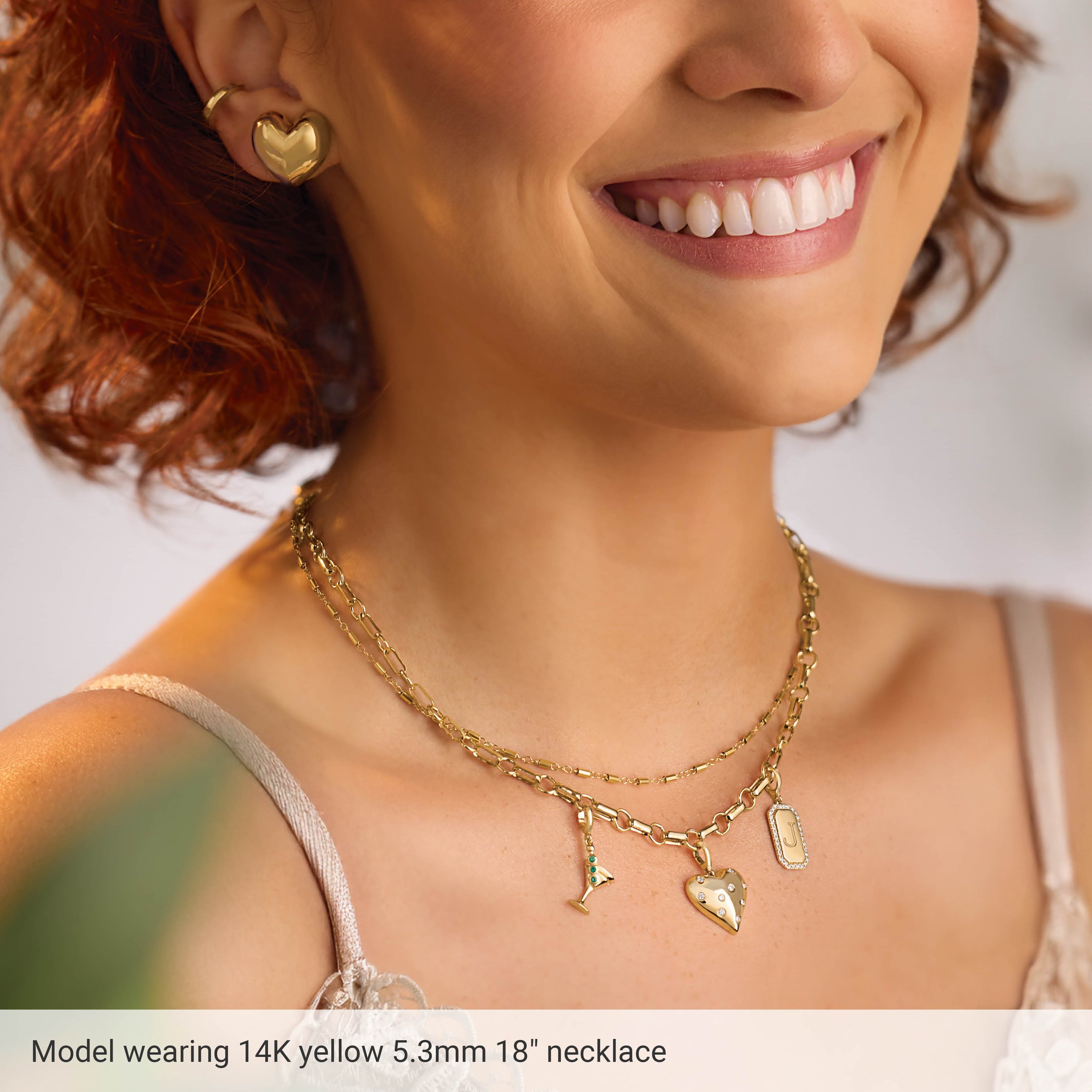 14K Yellow Gold 5.3 mm Paperclip-Style 7 Chain