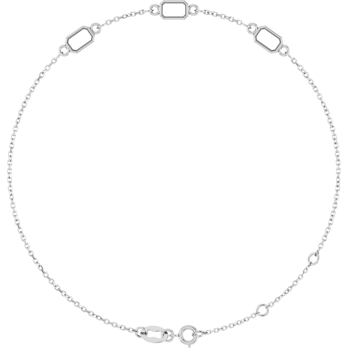 Bezel-Set Link Bracelet