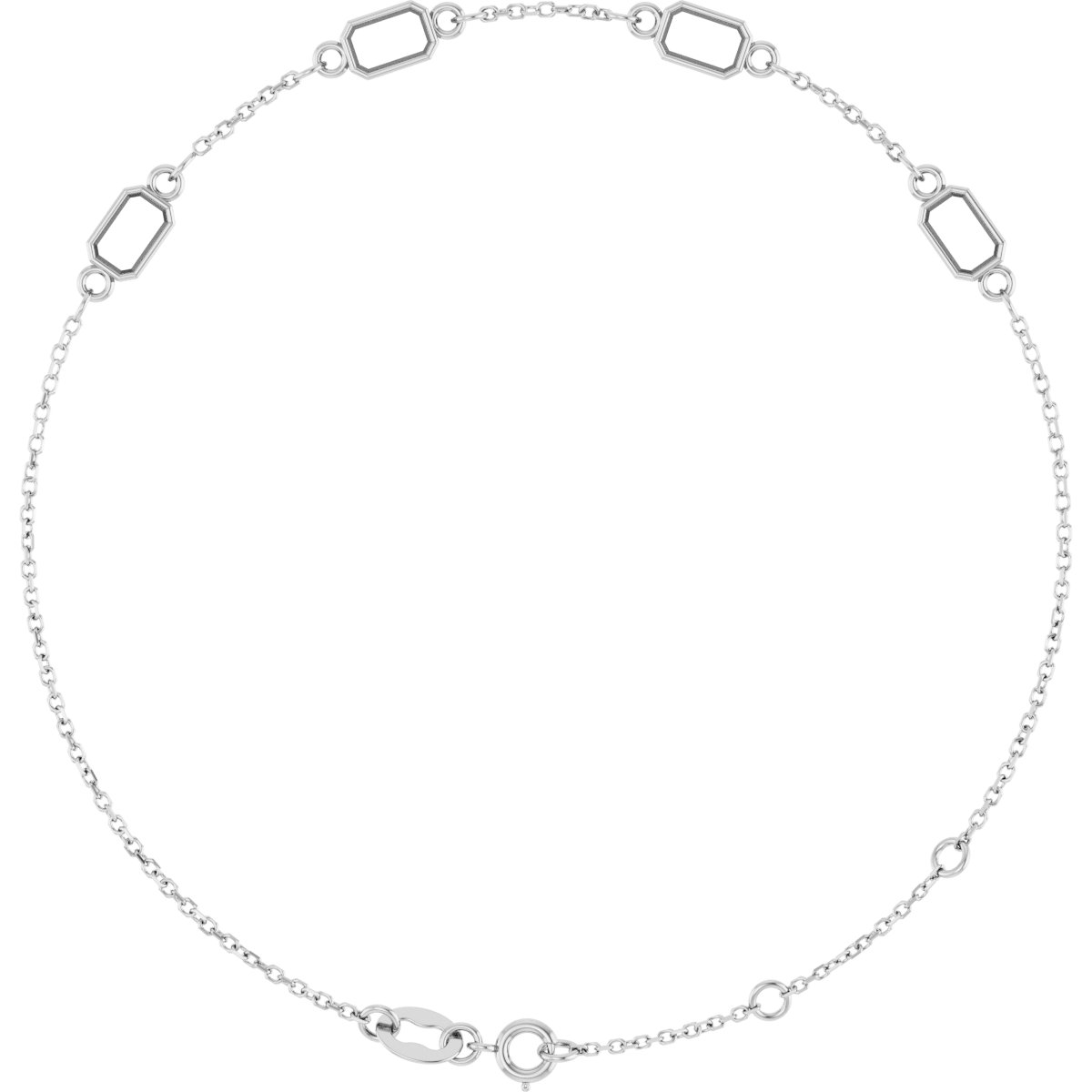 Bezel-Set Link Bracelet
