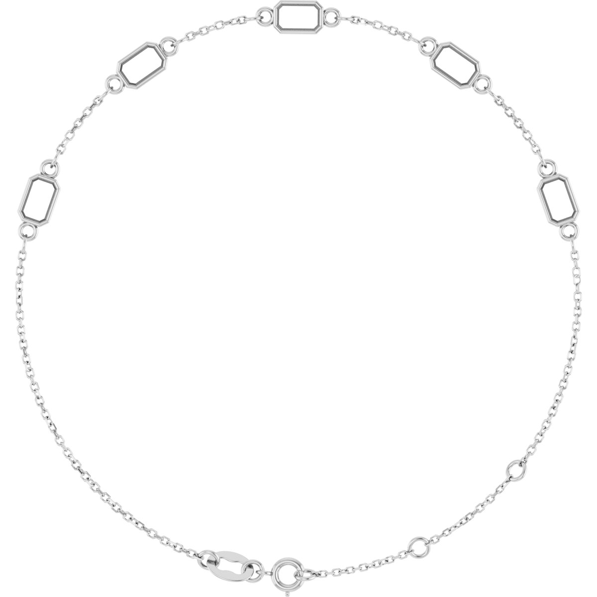 Bezel-Set Link Bracelet