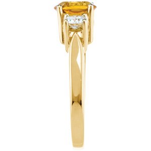 Natural Citrine & 3/8 CTW Natural Diamond Ring view 4