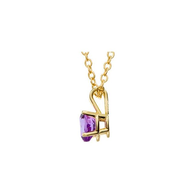 14K Yellow 6 mm Natural Amethyst Heart 18 Necklace