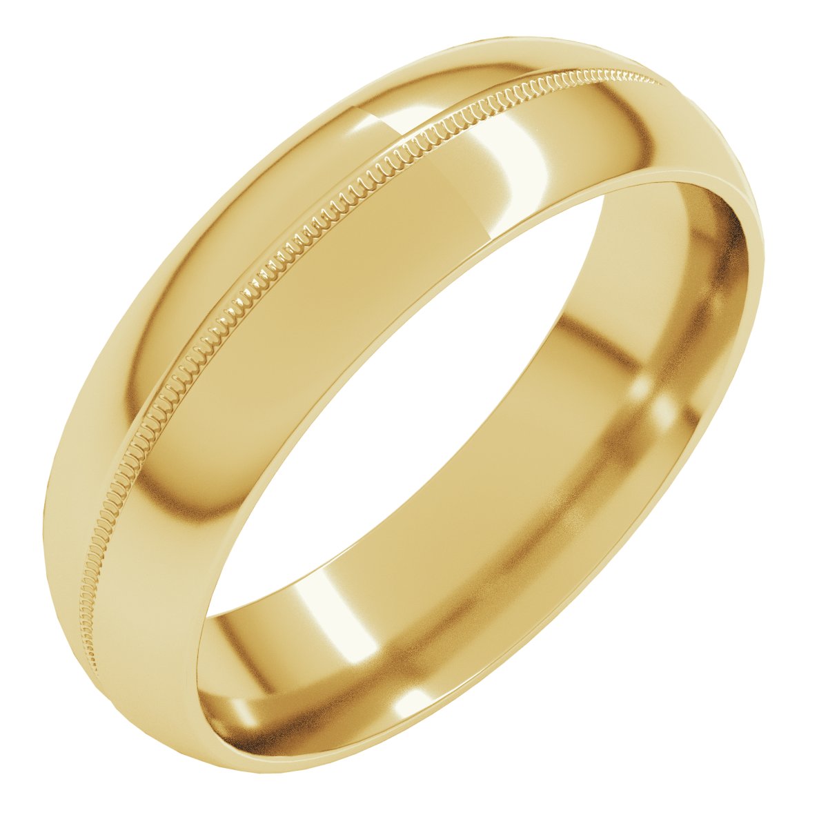 Center Milgrain Half-Round Band