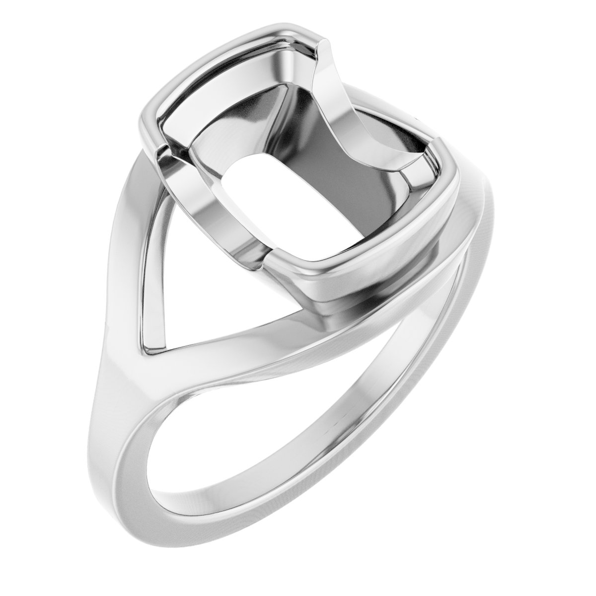 Half Bezel Solitaire Engagement Ring or Band