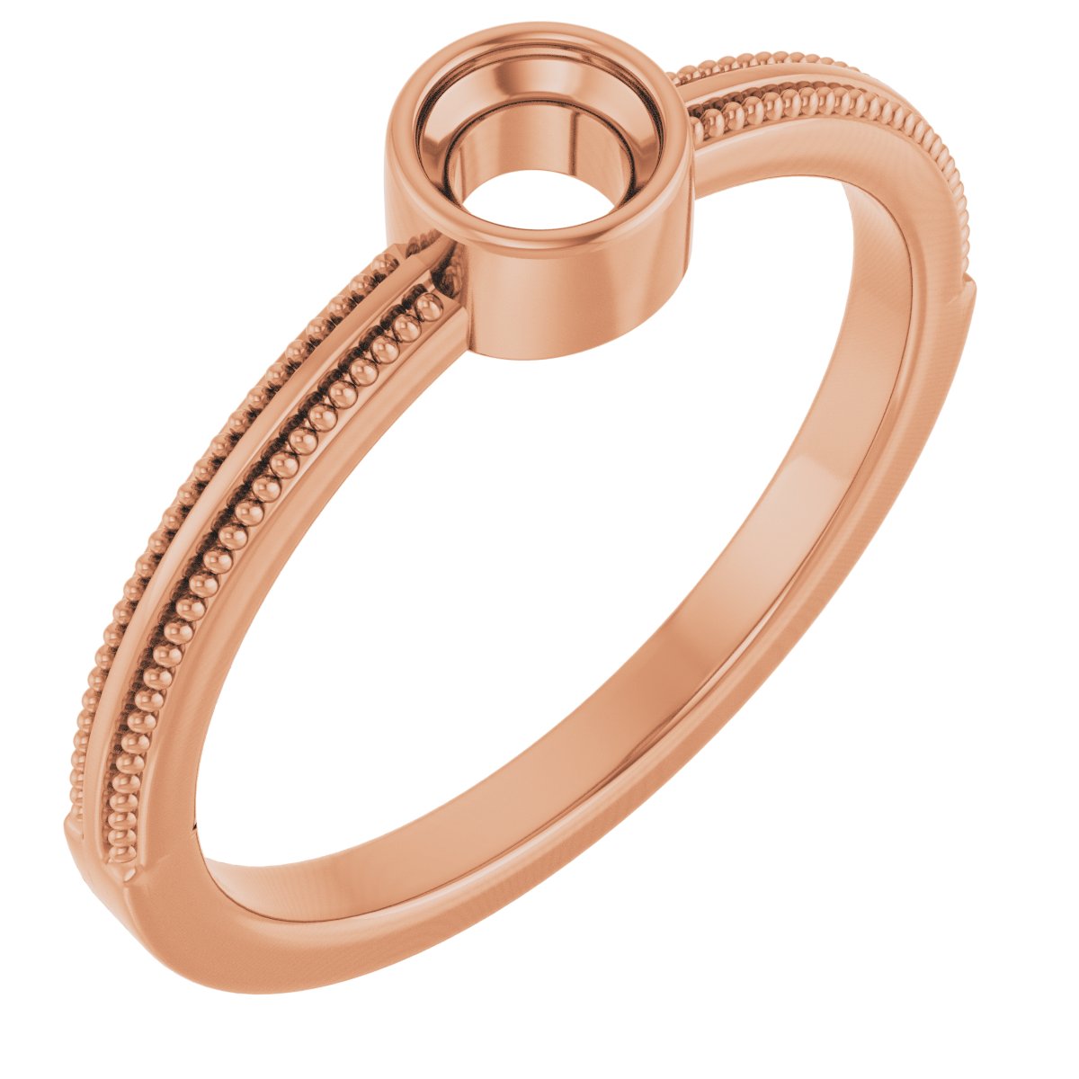 Milgrain Bezel-Set Solitaire Birthstone Ring