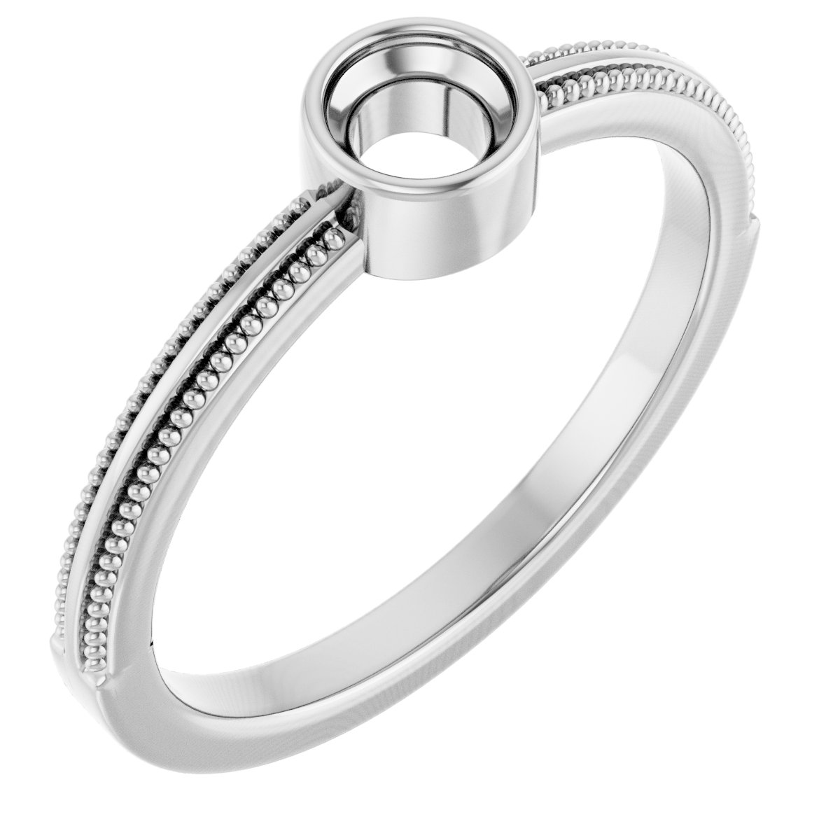 Milgrain Bezel-Set Solitaire Birthstone Ring