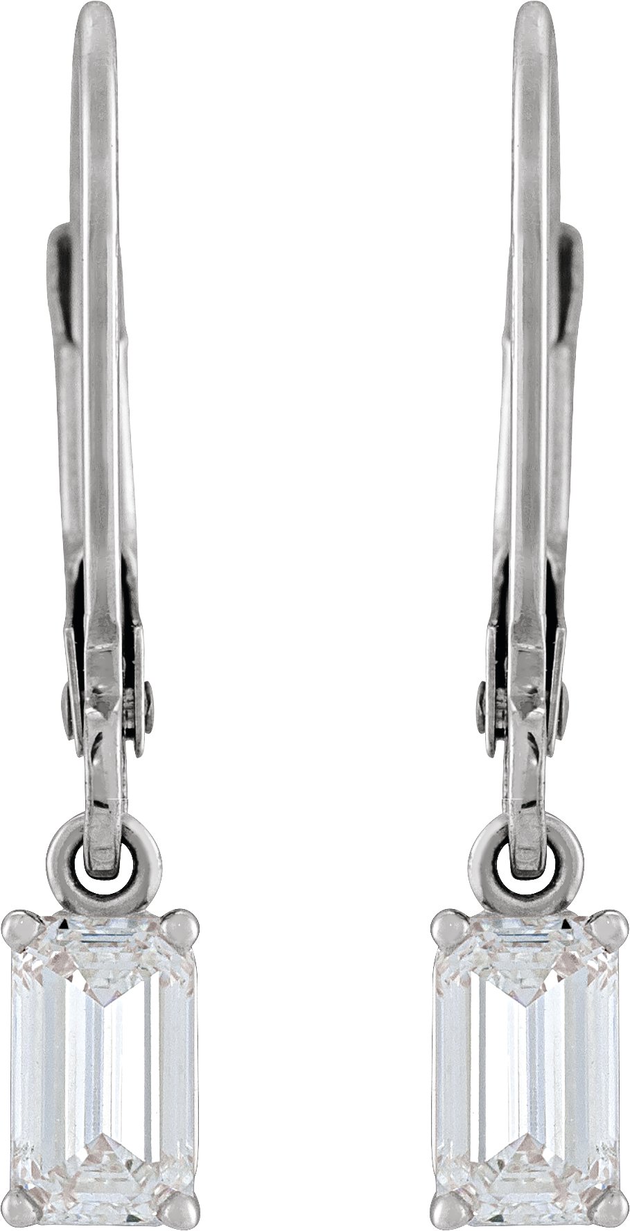 Alternative view of Emerald 4-Prong Dangle Earrings