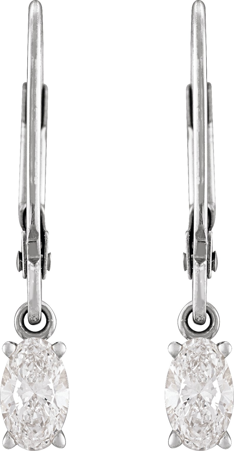 Alternative view of Oval 4-Prong Dangle Earrings