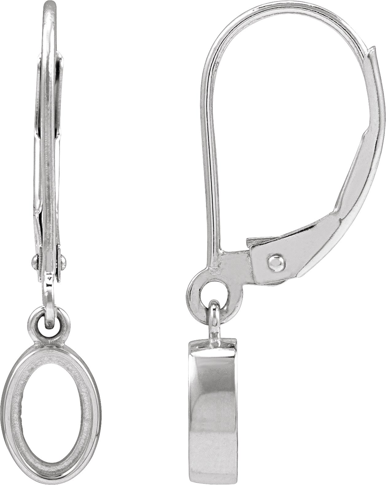 Oval Bezel-Set Dangle Earrings