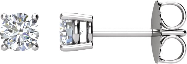 Platinum Diamond Solitaire Earrings .5 CTW Ref 517501