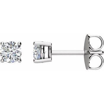 Platinum Diamond Solitaire Earrings .5 CTW Ref 517501