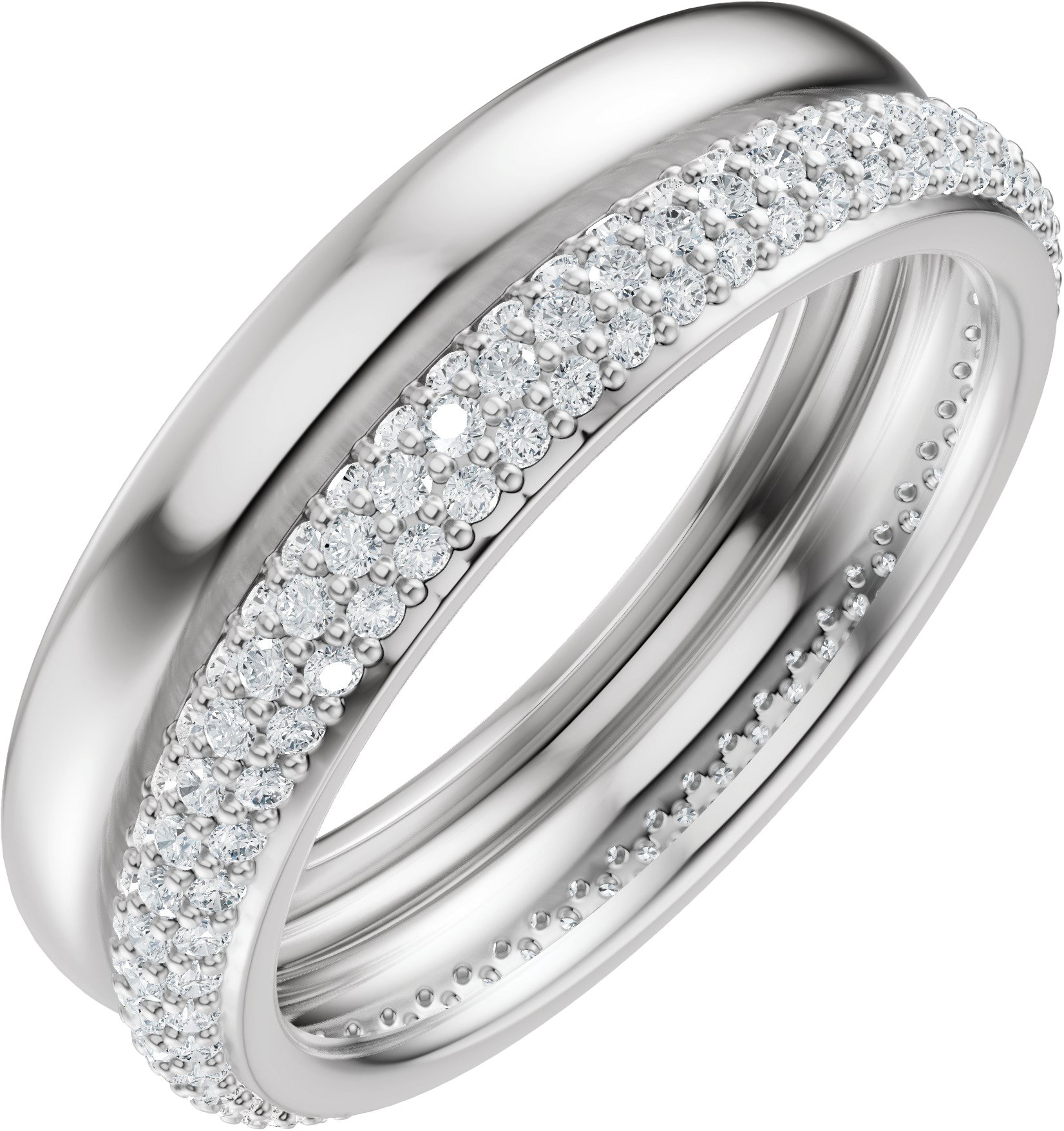 14k White Gold 3/4 Ctw Natural Diamond Eternity Band