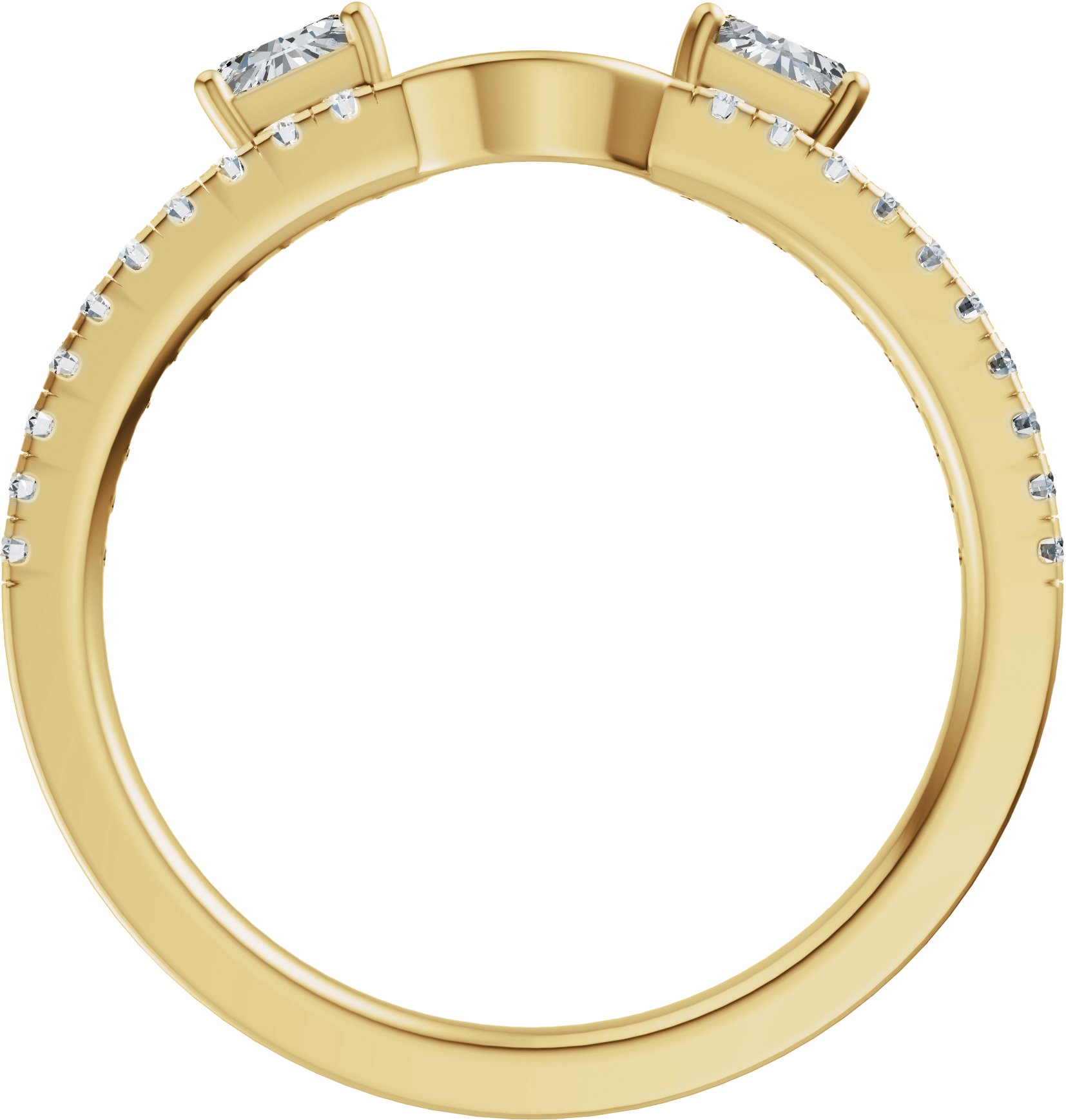Alternative view of 1/5 CTW Natural Diamond Wrap-Style Ring Enhancer – 14K Yellow Gold