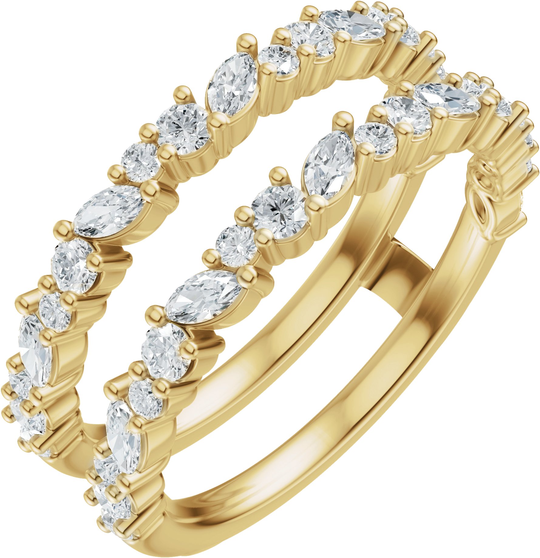 7/8 CTW Natural Diamond Ring Guard – 14K Yellow Gold