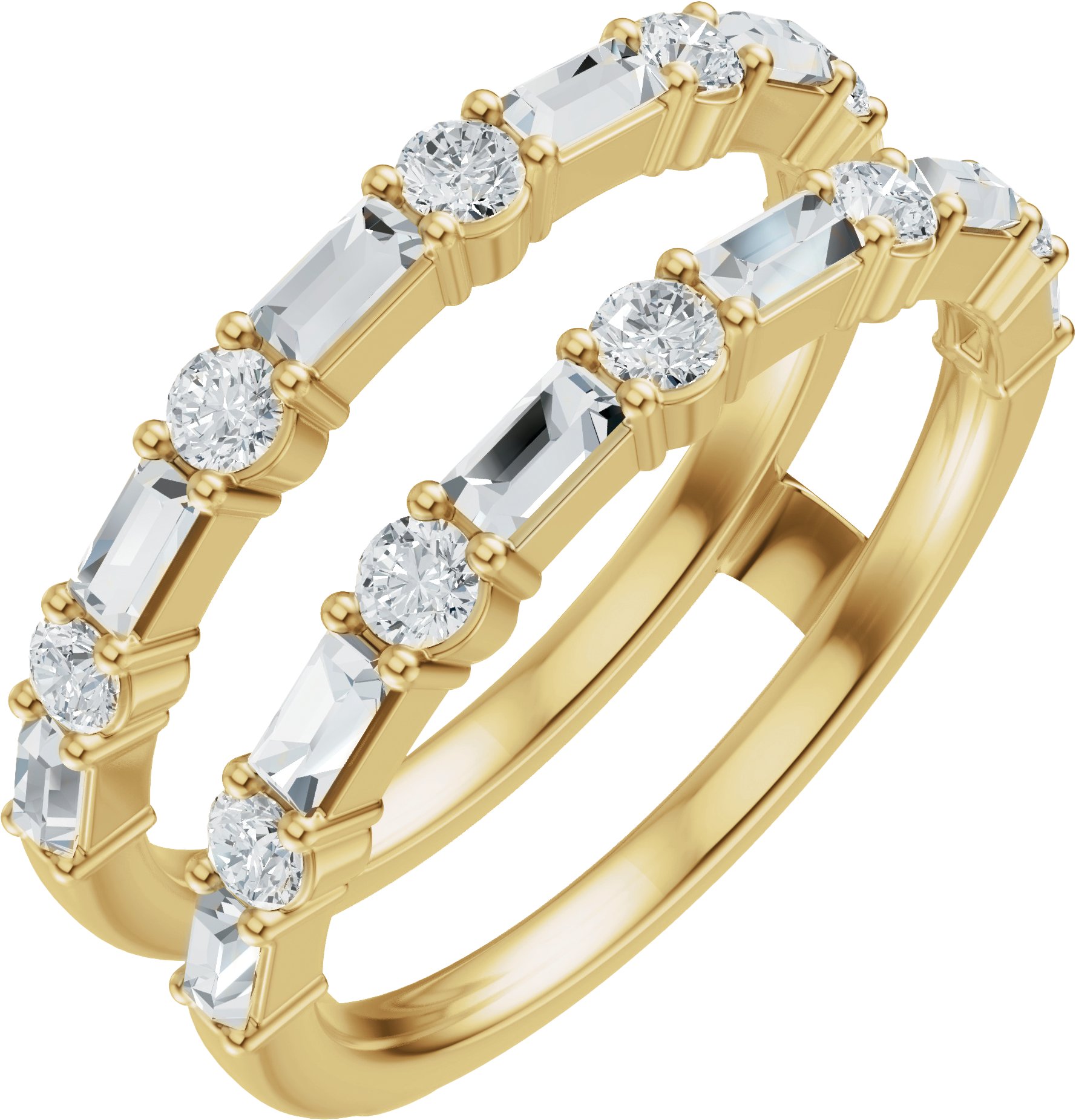 7/8 CTW Natural Diamond Accented Ring Guard – 14K Yellow Gold