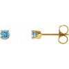 14K Yellow 3 mm Round Swiss Blue Topaz Youth Birthstone Earrings Ref. 9868198