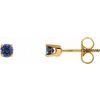 14K Yellow Chatham Lab Created Blue Sapphire Earrings Ref. 9868186