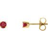 14K Yellow 3 mm Round Imitation Ruby Youth Birthstone Earrings Ref. 11033854