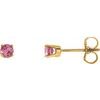 14K Yellow 3 mm Round Pink Tourmaline Youth Birthstone Earrings Ref. 9868214