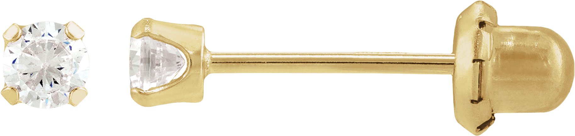 Inverness Birthstone Piercing Earrings – 14K Yellow Gold