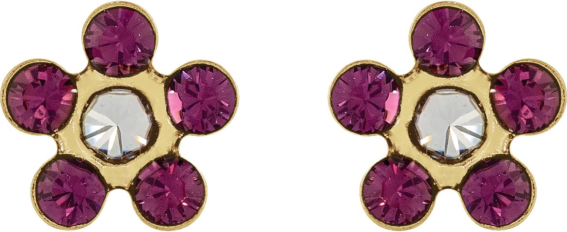 Alternative view of Floral-Inspired Inverness® Piercing Earrings  – 14K Yellow Gold