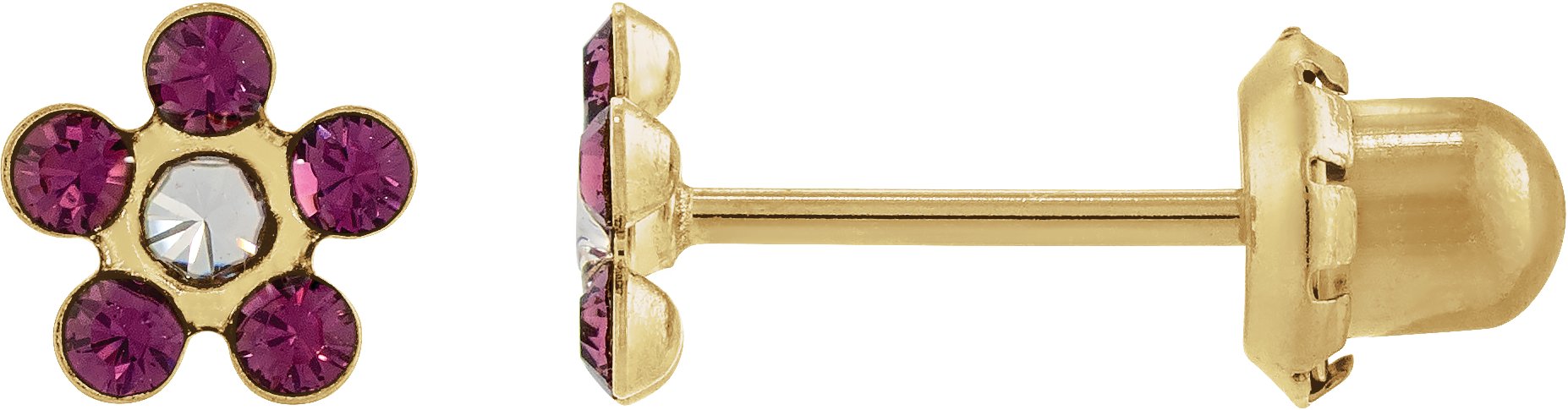 Floral-Inspired Inverness® Piercing Earrings  – 14K Yellow Gold