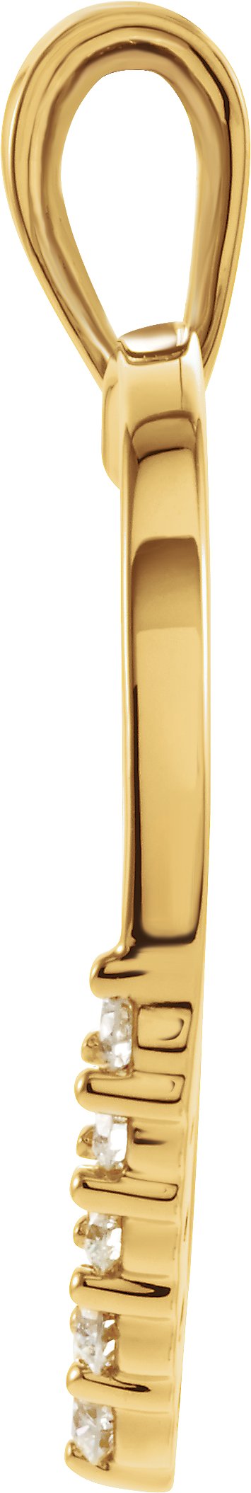 Alternative view of 1/5 CTW Natural Diamond Journey Heart Pendant – 14K Yellow Gold